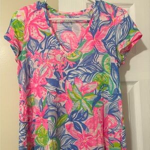 Colorful Floral V-Neck T-Shirt